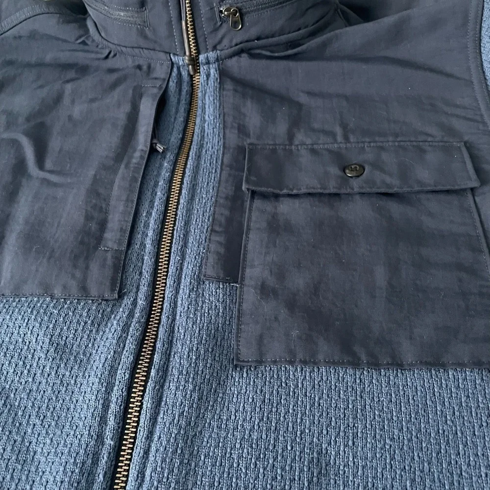 The North Face Blue Front Range Fleece‎ Full Zip Hooded Jacket | Mens Large